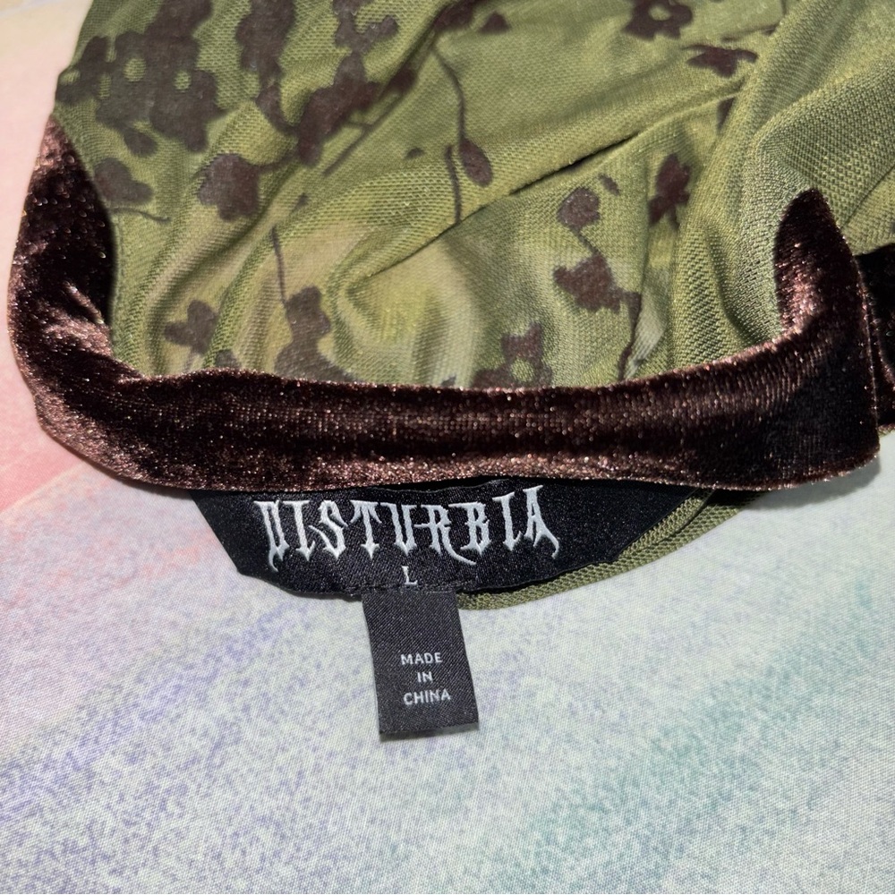 NWT Disturbia Jael Flocked Longline Mesh Kimono size L - Picture 8 of 10